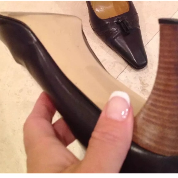 GUCCI Leather Tassel Toe Classic Heel Pumps 9 NICE - Picture 8 of 8